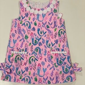 NWT Lilly Pulitzer Girls Night Out Pink Mermaid Toddler Shift Dress 2t